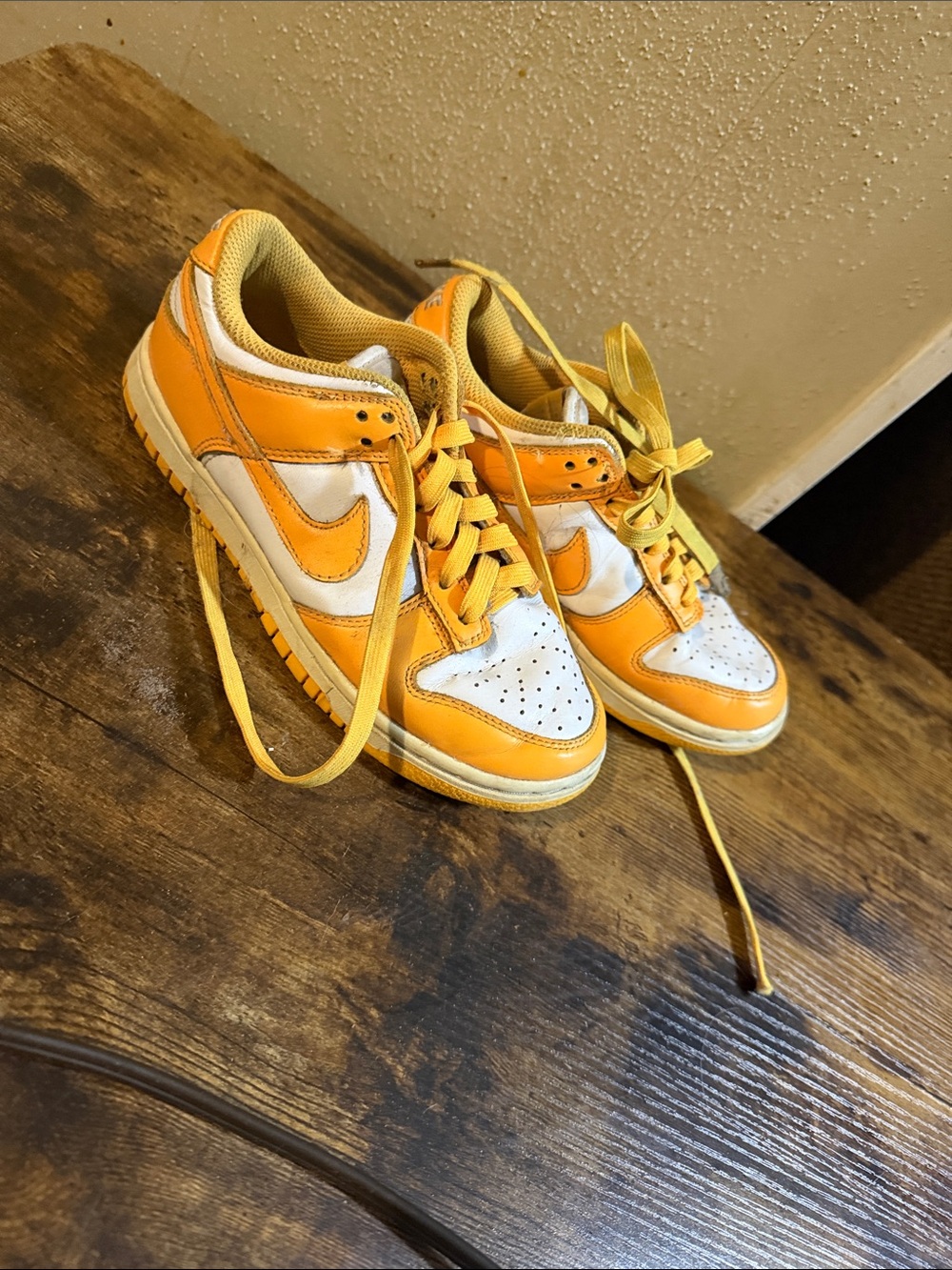 Nike Kids Orange and White Low-Top Sneakers